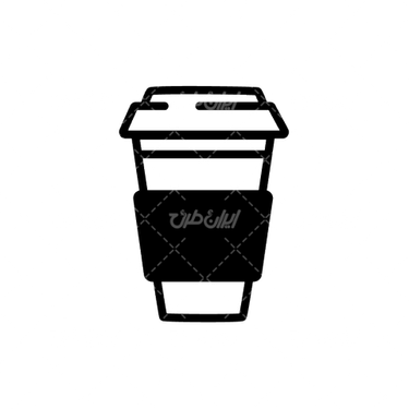 وکتور برداری سیاه قلم لیوان یکبار مصرف قهوه همراه با لیوان کاغذی
