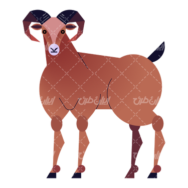 وکتور برداری حیوان همراه با بز کوهی و بر شاخ دار