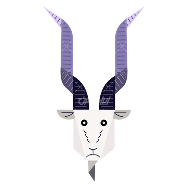 وکتور برداری حیوان همراه با بز کوهی و بر شاخ دار