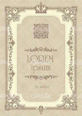 وکتور برداری قالب گل همراه با حاشیه گل طلایی و طرح تتو