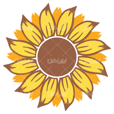 وکتور برداری گل آفتابگردان همراه با رنگ آمیزی و نقاشی