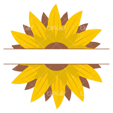 وکتور برداری رنگ آمیزی گل آفتابگردان همراه با رنگ آمیزی و نقاشی