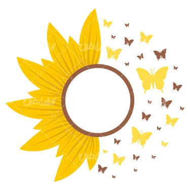 وکتور برداری رنگ آمیزی گل آفتابگردان همراه با رنگ آمیزی و نقاشی