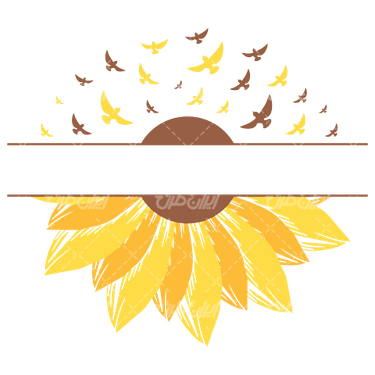 وکتور برداری گل زیبای آفتابگردان همراه با رنگ آمیزی و نقاشی