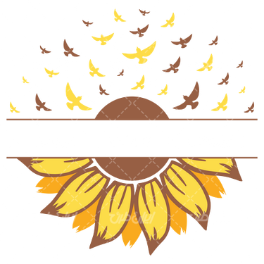 وکتور برداری گل زیبای آفتابگردان همراه با رنگ آمیزی و نقاشی