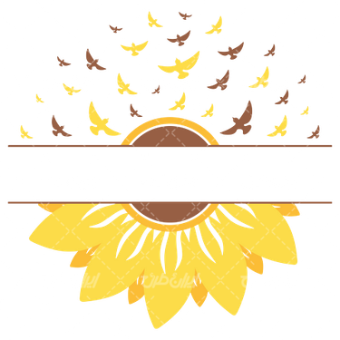 وکتور برداری گل زیبای آفتابگردان همراه با رنگ آمیزی و نقاشی