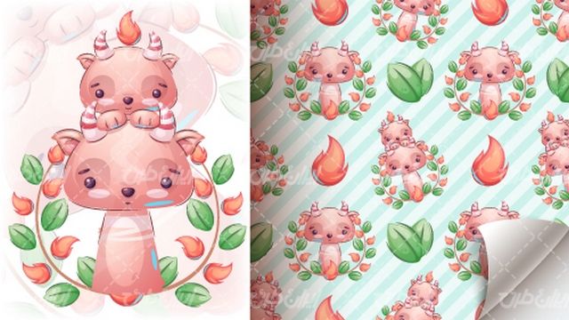 وکتور برداری پترن همراه با کاغذ دیواری و پس زمینه گرافیکی