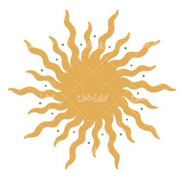 وکتور برداری لوگو خورشیدهمراه با نماد خورشید و المان طراحی