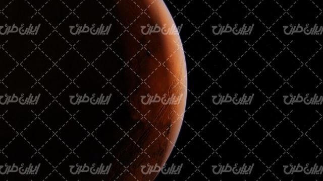 تصویر با کیفیت فضانوردی همراه با سیاره سرخ و منظره فضایی