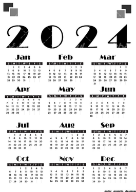 وکتور برداری تقویم میلادی همراه با تقویم گرافیکی و صفحه تقویم
