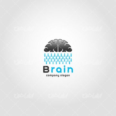 وکتور برداری لوگو مغز همراه با نشان مغز و نماد مغز