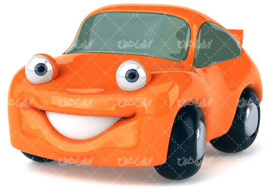 تصویر با کیفیت خودروی نارنجی همراه با کارتون و برنامه کودک