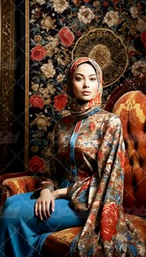 لباس گلدار زنانه ایرانی