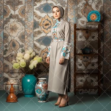 تصویر با کیفیت مانتو بلند زنانه ایرانی