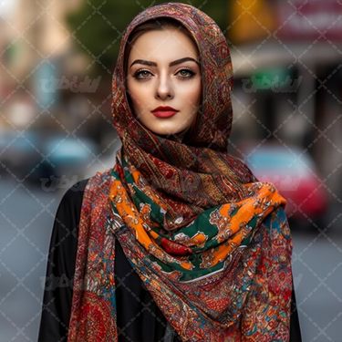 عکس با کیفیت روسری طرحدار زنانه ایرانی