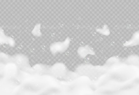 وکتور برداری ابر های سفید همراه با حباب و بخار آب