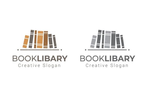 وکتور برداری نماد کتابخانه همراه با قفسه کتاب و شلف کتاب