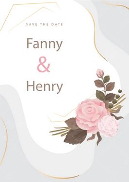 وکتور برداری طرح کارت عروسی همراه با فریم گل و حاشیه گل