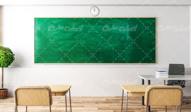 تصویر با کیفیت کلاس درس همراه با مدرسه و تخته سیاه