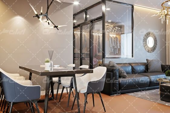 تصویر با کیفیت دکوراسیون داخلی همراه با مبل و مبلمان