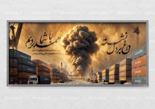 پلاکارد رایگان بندر عباس تسلیت حادثه بندر شهید رجایی