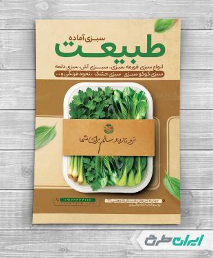 طرح لایه باز تراکت سبزیجات آماده