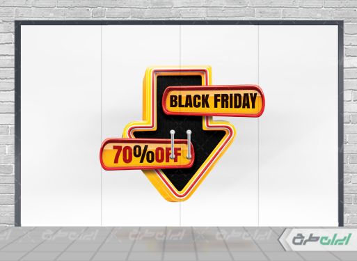 طرح لایه باز استیکر روی شیشه بلک فرایدی