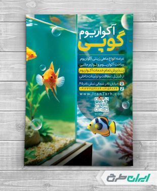 طرح تراکت فروش ماهی و آکواریوم