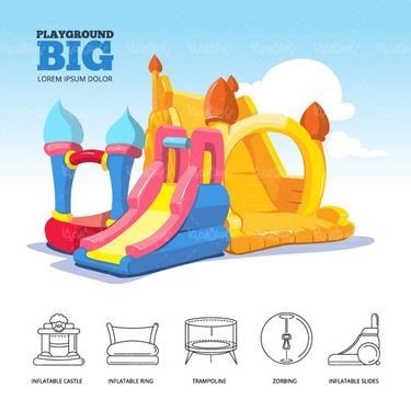 وکتورقلعه بادی کودکان  وکتور سرسره بادی