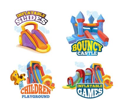 وکتورقلعه بادی کودکان  وکتور سرسره بادی