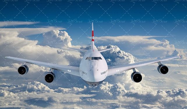 هواپیمای مسافربری آسمان ابر سفید منظره