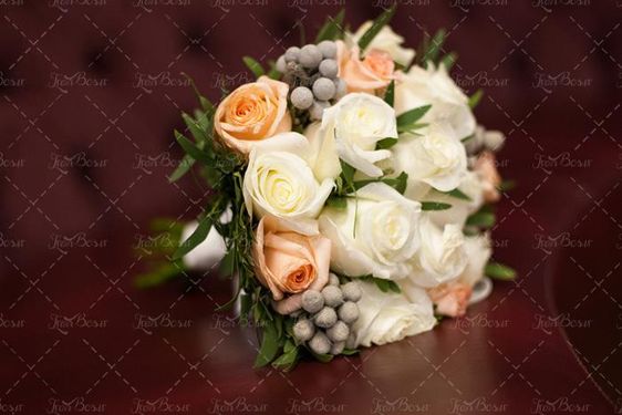 دسته گل عروس  گل طبیعی 3