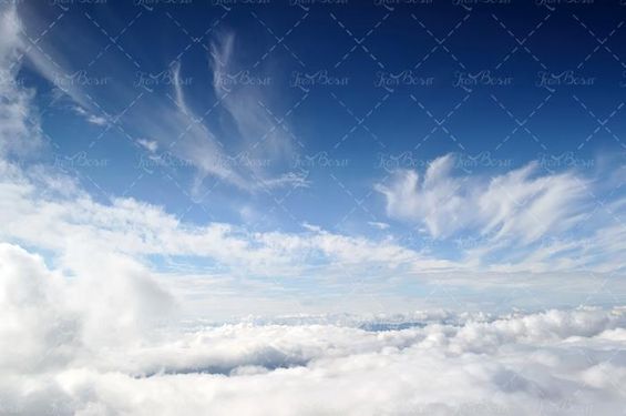 منظره آسمان آبی ابری لکه های ابر چشم انداز آسمان 12