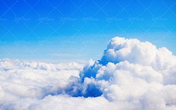 منظره آسمان آبی ابری لکه های ابر چشم انداز آسمان 18