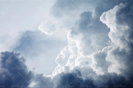 منظره آسمان آبی ابری لکه های ابر چشم انداز آسمان 40