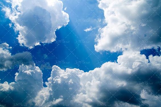 منظره آسمان آبی ابری لکه های ابر چشم انداز آسمان 42