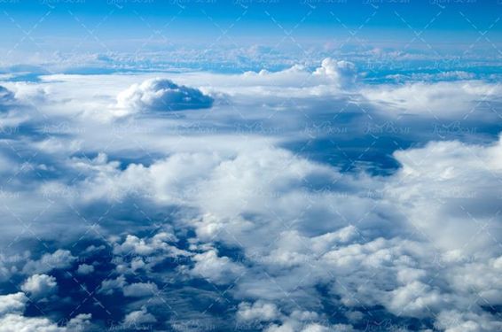 منظره آسمان آبی ابری لکه های ابر چشم انداز آسمان 45