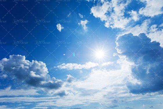 منظره آسمان آبی ابری لکه های ابر چشم انداز آسمان 46