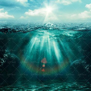 دریا زیرآب آسمان و دریای آبی 5