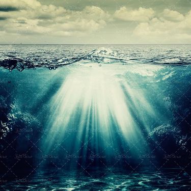 دریا زیرآب آسمان و دریای آبی 6