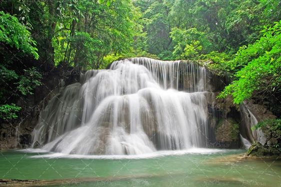 منظره آبشار دریاچه جنگل  8