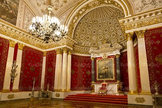 کاخ قصر سالن مجلل تابلو نقاشی لوستر