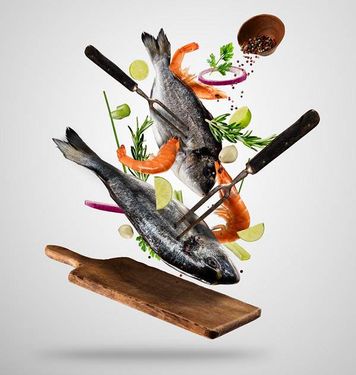 ماهی تخته آشپزی رستوران پروتئینی