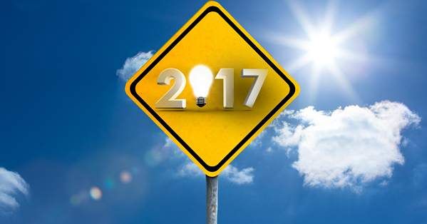 تابلوی سال 2017 آسمان آبی تابش خورشید