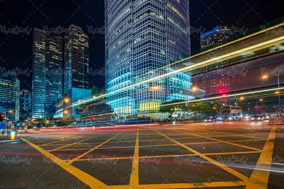 چشم انداز شهر منظره زیبا از نور چراغهای شهر