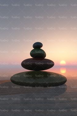 دریاچه آب غروب خورشید سنگ بودا