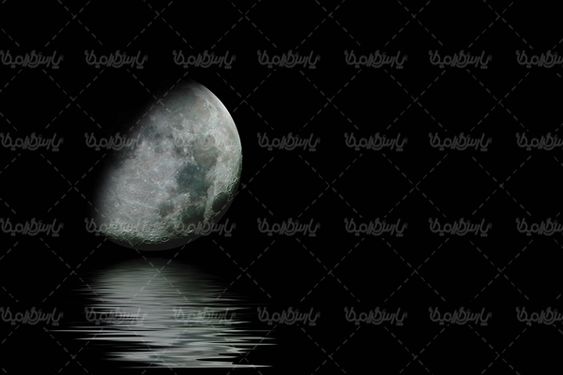 قرص ماه شب مهتاب تصویر ماه در آب