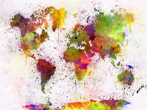 نقشه گرافیکی دنیا نقشه رنگی جهان