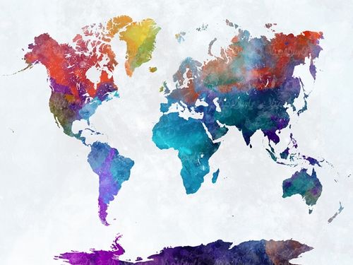نقشه گرافیکی دنیا نقشه رنگی جهان