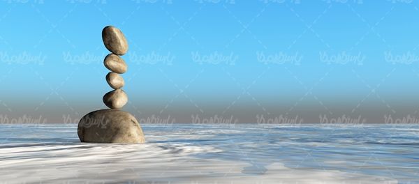 منظره چشم انداز سنگ های قرار گرفته روی هم